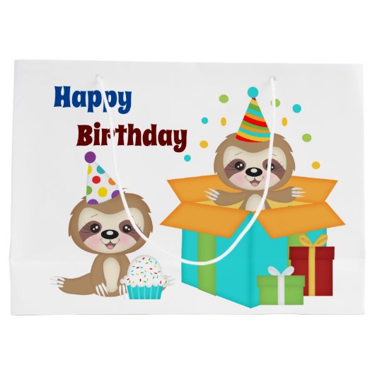 Sloth's Happy Birthday Party Groot Cadeauzakje