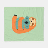 Sloth's Snuggle Fleece Deken (Voorkant (Horizontaal))