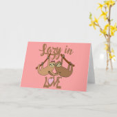 Sloths Valentine's Day Relationship Couples Lazy Kaart (Gele Bloem)