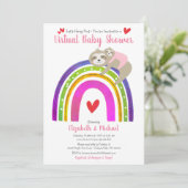 Sloths Virtual Girl Baby shower Schattige Boho Rai Kaart (Staand voorkant)