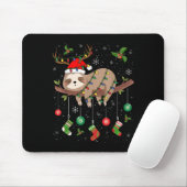 Sloths Xmas Lighting Reindeer Santa Hat Sloth Chri Muismat (Met muis)