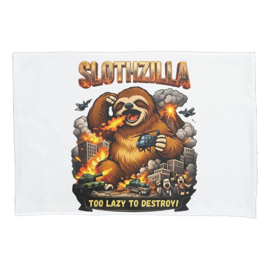 Slothzilla Te Lui om te Vernietigen, Grappige Kaij Kussensloop (Voorkant)