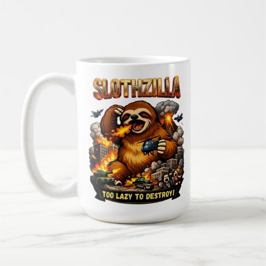 Slothzilla Too Lazy to Destroy,Funny Kaiju Monster Koffiemok (Links)