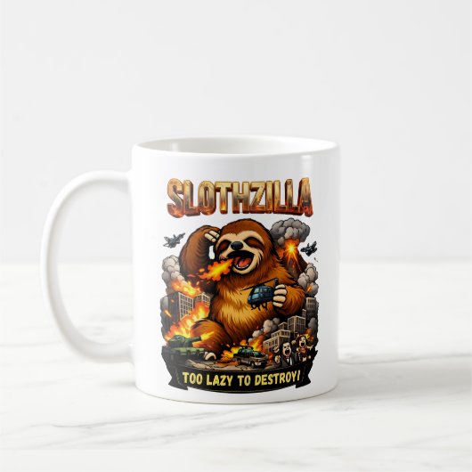 Slothzilla Too Lazy to Destroy,Funny Kaiju Monster Koffiemok (Links)