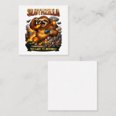 Slothzilla Too Lazy to Destroy,Funny Kaiju Monster Vierkante Visitekaartje (Voorkant / Achterkant)