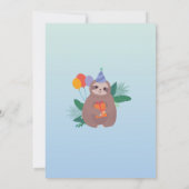 Slotpartij Birthday Cute Fun Blue Animals Kaart (Achterkant)