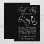 Slotpartij Faux Glitter Bachelorette Kaart (Voorkant / Achterkant)