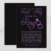 Slotpartij Faux Glitter Bachelorette Kaart (Voorkant / Achterkant)