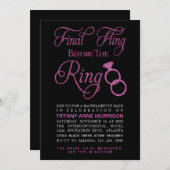 Slotpartij Faux Glitter Bachelorette Kaart (Voorkant / Achterkant)