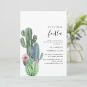 Slotpartij Fiesta Cactus Bachelorette Kaart (Staand voorkant)