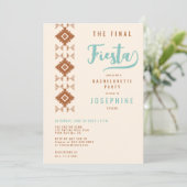 Slotpartij Fiesta Terracotta Desert Bachelorette Kaart (Staand voorkant)