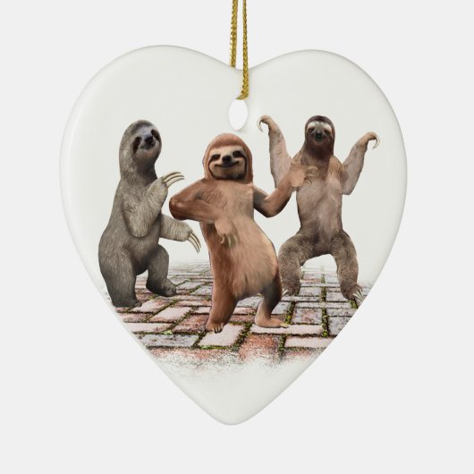 Slots dansen grappige kaartjes voor Dierenvrienden Keramisch Ornament (Rechts)