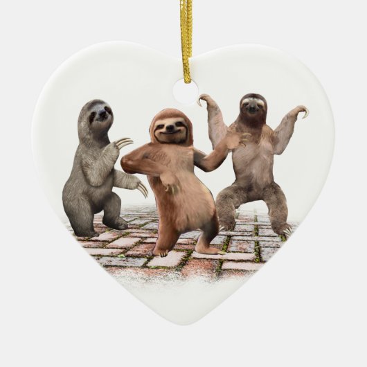 Slots dansen grappige kaartjes voor Dierenvrienden Keramisch Ornament (Voorkant)