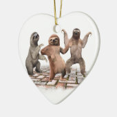 Slots dansen grappige kaartjes voor Dierenvrienden Keramisch Ornament (Links)