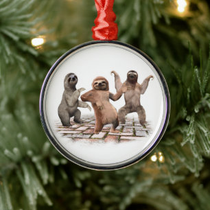 Slots dansen grappige kaartjes voor Dierenvrienden Metalen Ornament