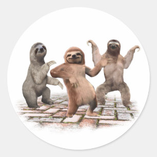 Slots dansen grappige kaartjes voor Dierenvrienden Ronde Sticker