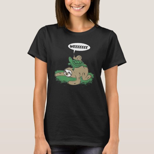 Slotschildpad Riding Lazy Life Race voor een Mar T-shirt (Voorkant)
