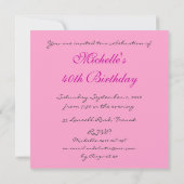 Slotuitnodiging van Michelle Kaart (Achterkant)