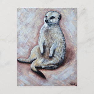 Slouchy Meerkat Painting Briefkaart