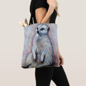 Slouchy Meerkat Painting Tote Bag (Dichtbij)