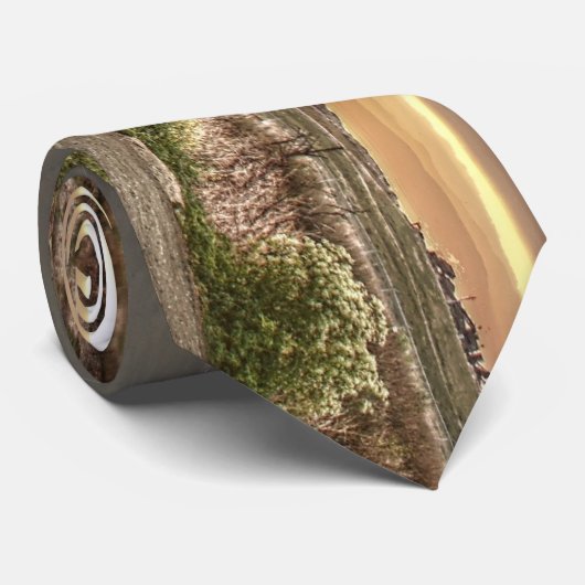 Slough and Mountains at Sunrise Stropdas (Opgerold)