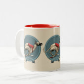 Sloughi Coursing Tweekleurige Koffiemok (Voorkant links)