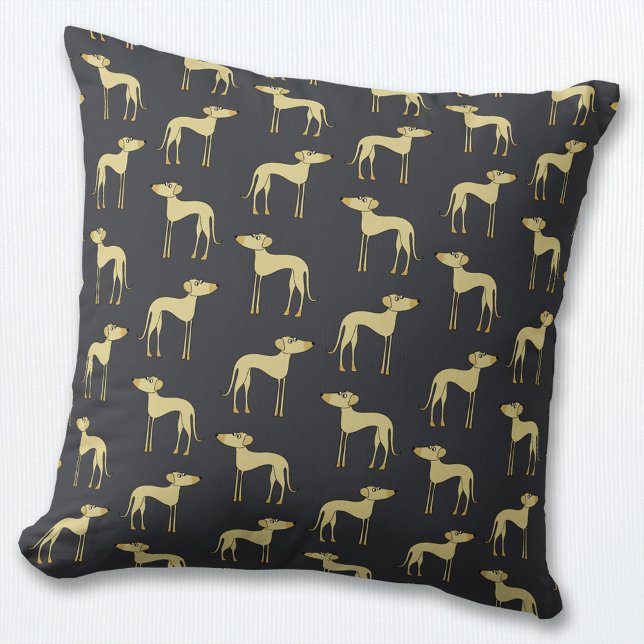Sloughi Dog Pattern Kussen (Sloughi or Saluki dog throw pillow)
