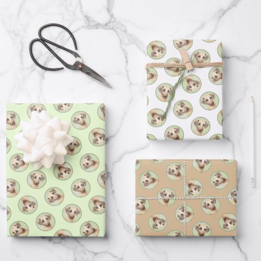 Sloughi Schilderij Golden Sand Schattigee Originel Inpakpapier Vel (Voorkant)