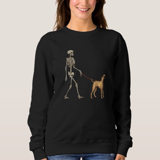 Sloughi Skeleton Dog Walking Halloween Dog Trui (Voorkant)