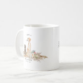 Sloughi Waterverf Dog | Monogram Koffiemok (Voorkant links)