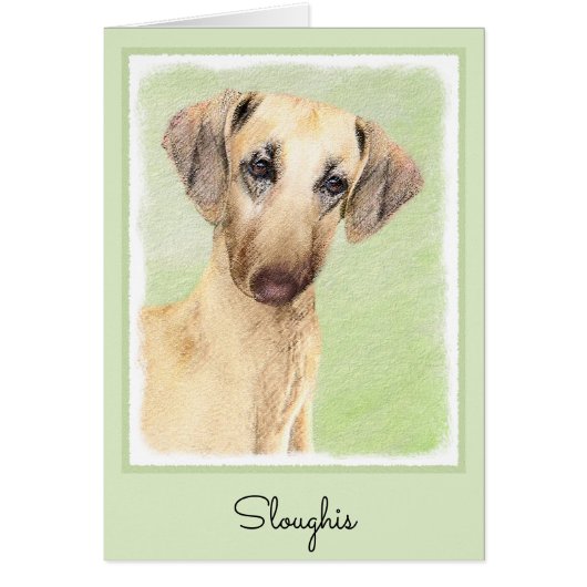 Sloughis Painting - Cute Original Dog Art (Voorkant)