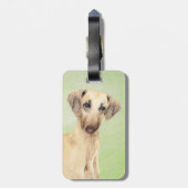 Sloughis Painting - Cute Original Dog Art Bagagelabel (Achterkant verticaal)