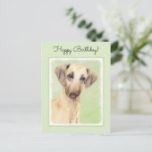 Sloughis Painting - Cute Original Dog Art Briefkaart (Staand voorkant)