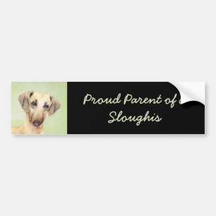 Sloughis Painting - Cute Original Dog Art Bumpersticker