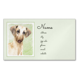 Sloughis Painting - Cute Original Dog Art Magnetisch Visitekaartje