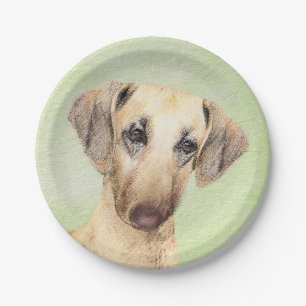 Sloughis Painting - Cute Original Dog Art Papieren Bordje