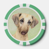 Sloughis Painting - Cute Original Dog Art Poker Chips (Voorkant)