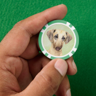 Sloughis Painting - Cute Original Dog Art Poker Chips