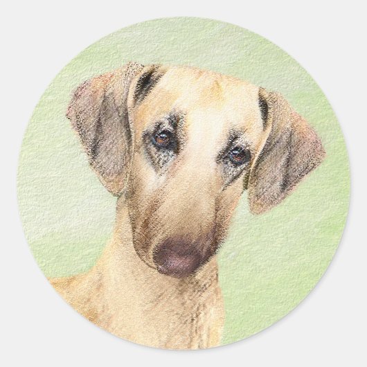 Sloughis Painting - Cute Original Dog Art Ronde Sticker (Voorkant)