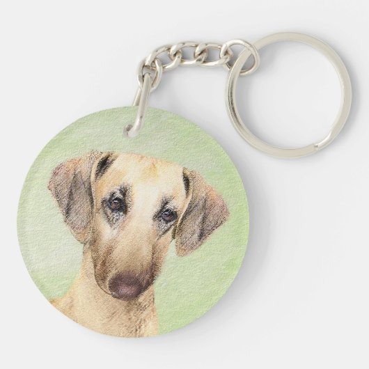Sloughis Painting - Cute Original Dog Art Sleutelhanger (Achterkant)