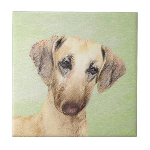 Sloughis Painting - Cute Original Dog Art Tegeltje