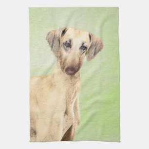 Sloughis Painting - Cute Original Dog Art Theedoek