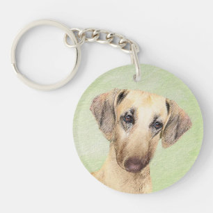 Sloughis Schilderij - Mooie Originele Honden Kunst Sleutelhanger