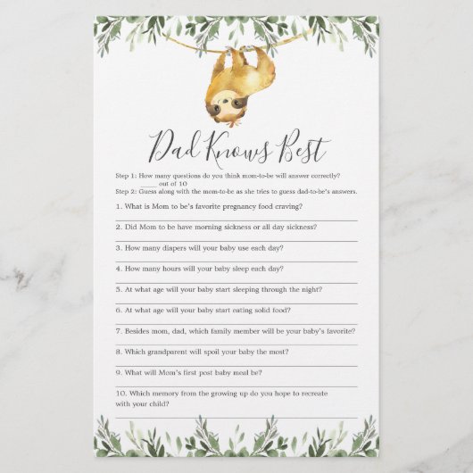 Slout Baby shower Papa kent beste game (Voorkant)