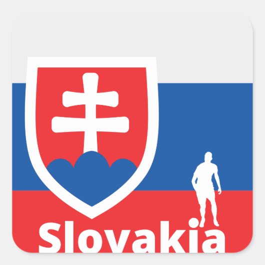 Slovaaks voetbal vierkante sticker (Voorkant)