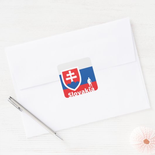 Slovaaks voetbal vierkante sticker (Envelop)