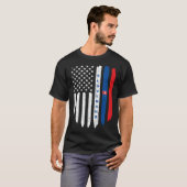 Slovak American Flag Slovakia Root Dad T-shirt (Voorkant volledig)