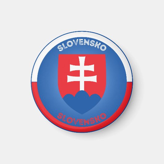 Slovakia Coat of Arms Circle Shape Magneet (Voorkant)