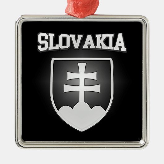 Slovakia Coat of Arms Metalen Ornament (Voorkant)