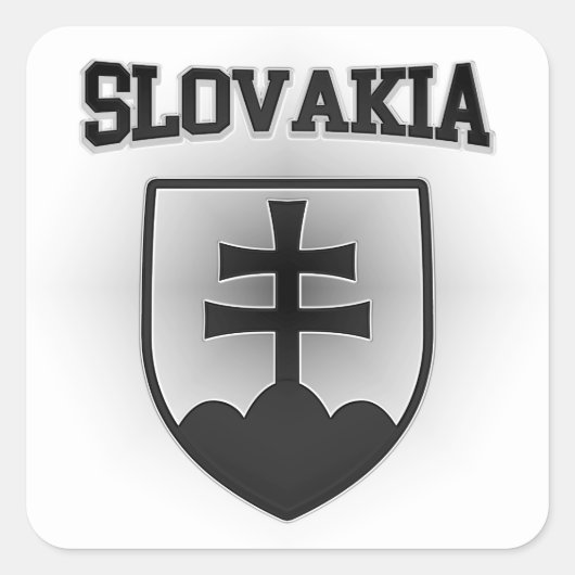 Slovakia Coat of Arms Vierkante Sticker (Voorkant)